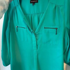 My Michelle Vibrant Teal Blouse
